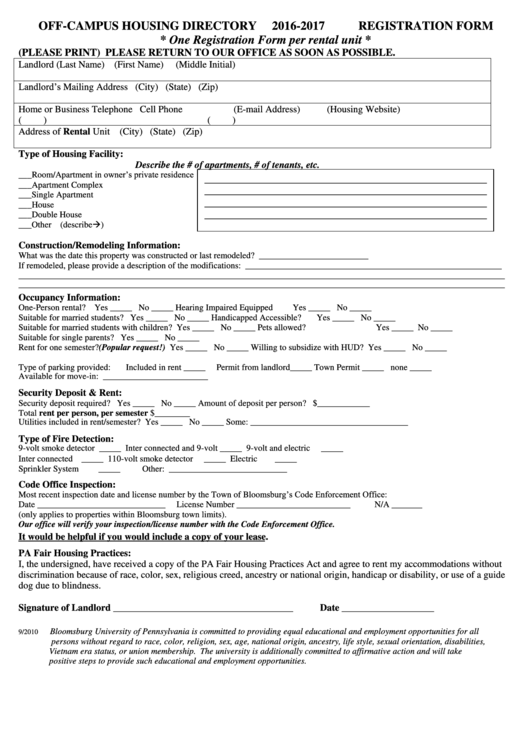 Directory Registration Form