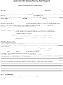 Zoning Hearing Board Appeal Application Form