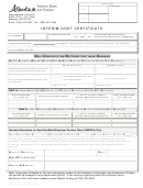 Interim Cost Certificate Form - Alberta Treasury Board And Finance