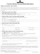 Consent To Disclose Personal Health Information Form