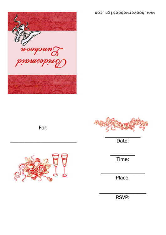 Bridesmaid Luncheon Party Invitation Template Printable pdf