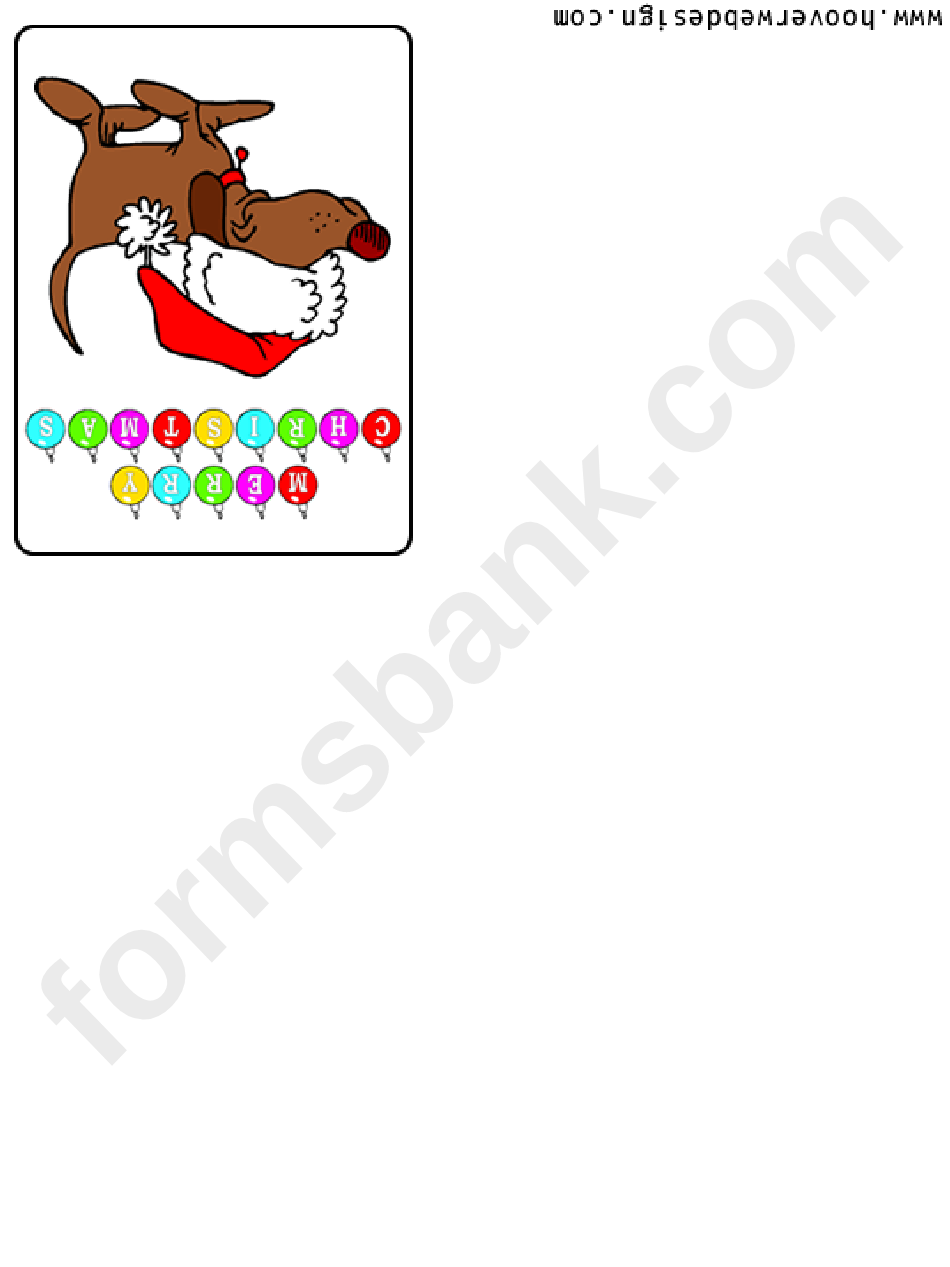 Puppy Dog Christmas Greeting Card Template