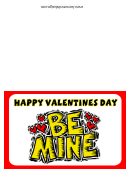 Be Mine Valentines Day Card Template