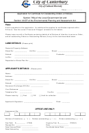 Application For Certificate For Outstanding Orders Or Notices (sect 735a) Form - City Of Canterbury