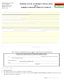 Certificate Of Authority Application Of A Foreign Limited Liability Company Form (2006)