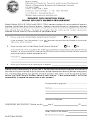 Form 08-4372 - Request For Exception From Social Security Number Requirement - State Of Alaska