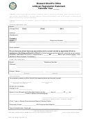 Form Bso A 165 - Lobbyist Registration Statement Form - Broward Sheriff's Office, Florida