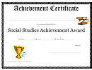 Social Studies Award - Achievement Certificate Template