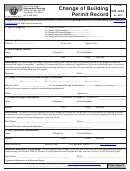 Form Ds-342 - Change Of Building Permit Record - City Of San Diego Development Services - 2015