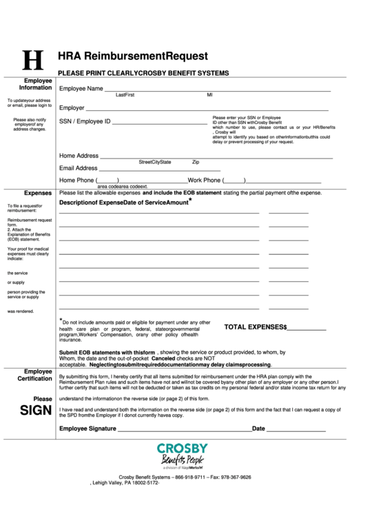 Fillable Reimbursement Request Form Printable pdf