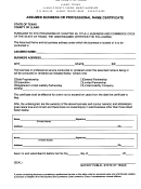 Assumed Business Or Professional Name Certificate Form - Llano County Clerk - Texas
