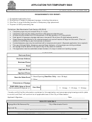 Application For Temporary Sign Form - 2015