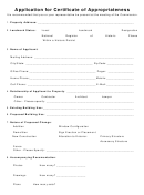 Application For Certificate Of Appropriateness Printable pdf