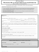 Form Ds-de 49 Os - Provisional Ballot Voter's Certificate And Affirmation - Provisional Ballot Processing Procedures (2006)