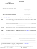 Form Mbca-19 - Foreign Business Corporation Articles Of Domestication - 2004