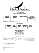 Business And Occupation Tax Return Form - City Of Oak Harbor