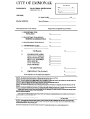 Tax On Sales And Services Form - City Of Emmonak, Alaska
