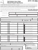 Form Dtf-179-mn - 2007 Middle Class Star Rebate Program Application