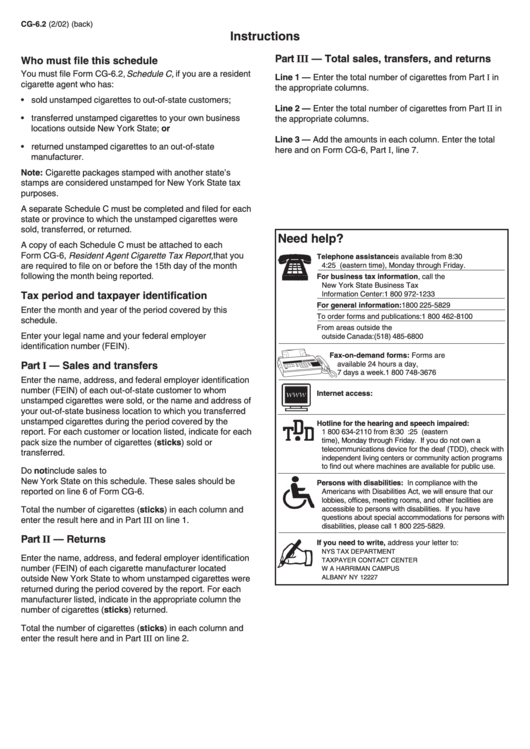 Form Cg-6.2 - Instructions Printable pdf
