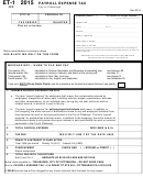 Form Et-1 - Payroll Expense Tax - City Of Pittsburgh - 2015