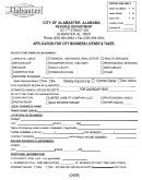 Application For City Business License & Taxes Form