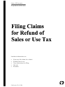 Filing Claims For Refund Of Sales Or Use Tax Form - Publication 216