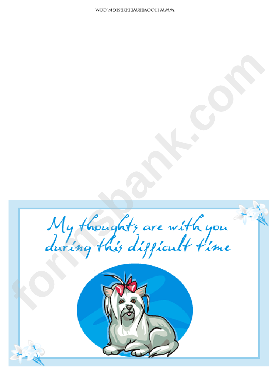 My Thoughts Are With You Printable Pet Dog Sympathy Card Template