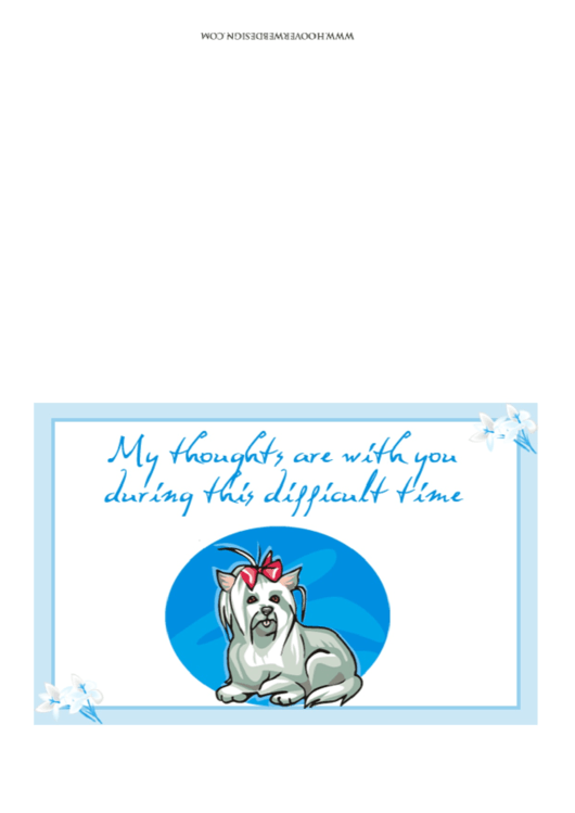 My Thoughts Are With You Printable Pet Dog Sympathy Card Template Printable pdf