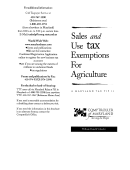 Sales And Tax Exemptions Form For Agriculture