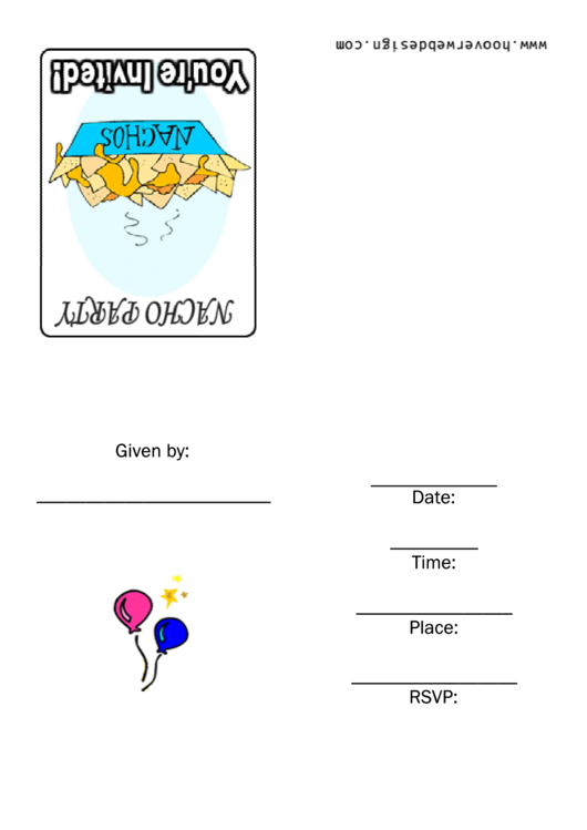 Nacho Party Printable Invitations Template Printable pdf