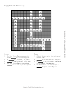 Happy New Year Crossword Puzzle With Answer Key