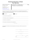 Form Frg - Application For Registration Or Renewal Of Corporate Name - 2007