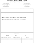Certificate Of Cancellation Domestic Statutory Trust Form