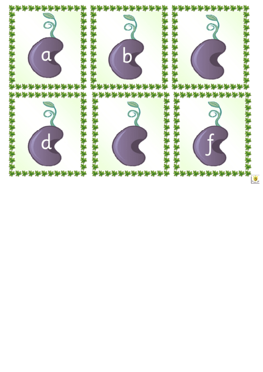 Alphabet Card Template - Beans Printable pdf