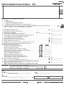 Form 540 2ez - California Resident Income Tax Return - 2001