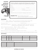 Exotic Animal Adoption Profile Form Printable pdf
