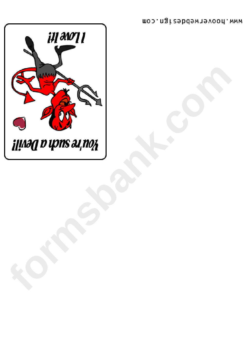 Such A Devil Printable Greeting Card Template