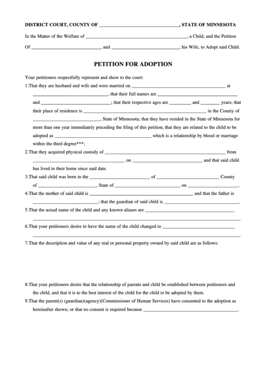 Maryland Petition For Adoption Form Form example download