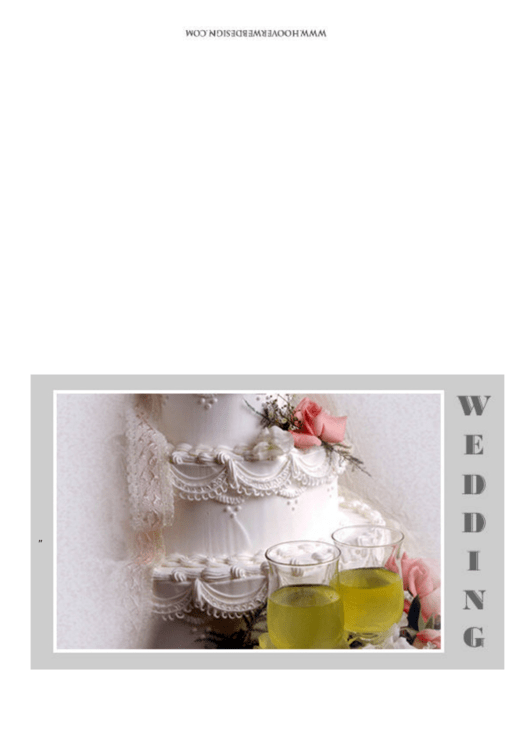 Pink Roses - Cake Wedding Invitation Template Printable pdf