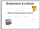 Math Achievement Award - Certificate Template