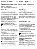Instructions For Form 8850 (Rev. June 2007) Printable pdf