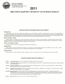 Form W-1-t-supp - Employer's Quarterly Return Of Tax Witheld Booklet 2011 - State Of Ohio