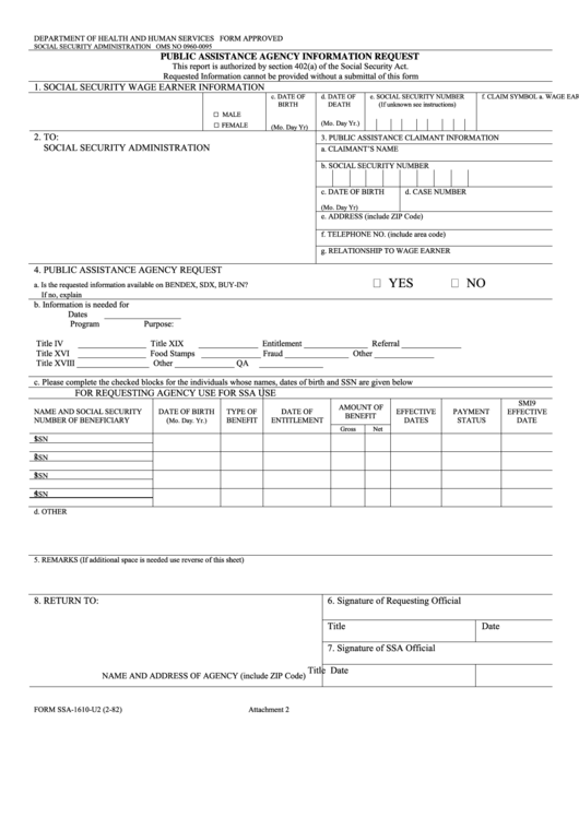 Public Assistance Agency Information Request Form Printable pdf