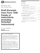 Draft Excerpts From Form 1040 Family Of Instructions (Including Schedule Instructions) Printable pdf