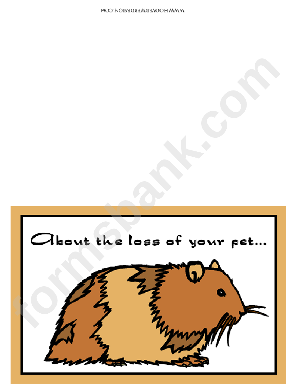 Sorry For Your Loss - Pet Sympathy Card Template