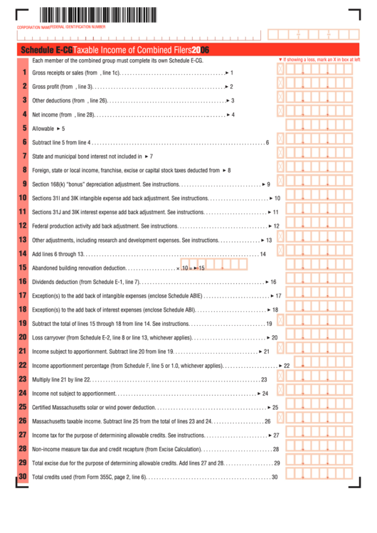 Schedule ECg Taxable Of Combined Filers Form Massachusetts