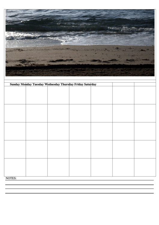 Beach Weekly Planner Template Printable pdf