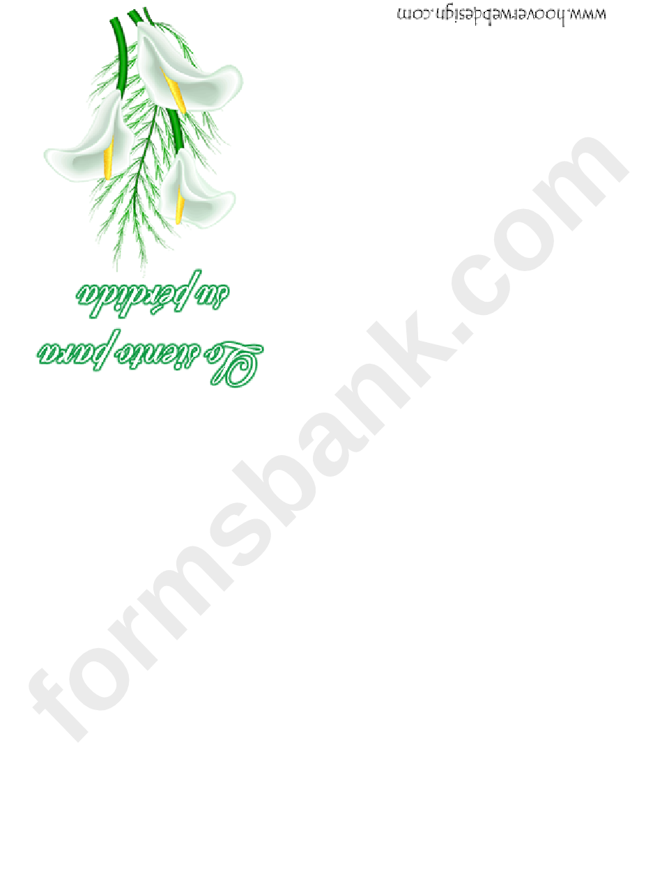 Lo Siento Para Su Perdida Sorry For Your Loss Greeting Card With Peace Lily Template