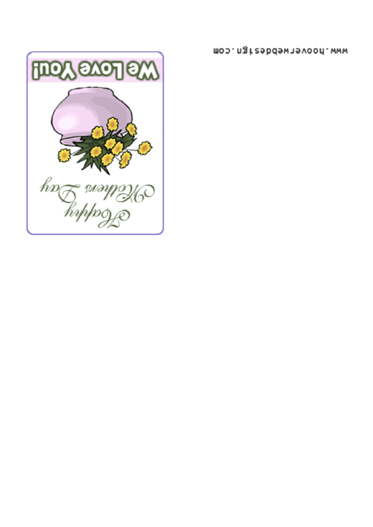 Lavendar Vase Happy Mothers Day Greeting Card Template Printable pdf