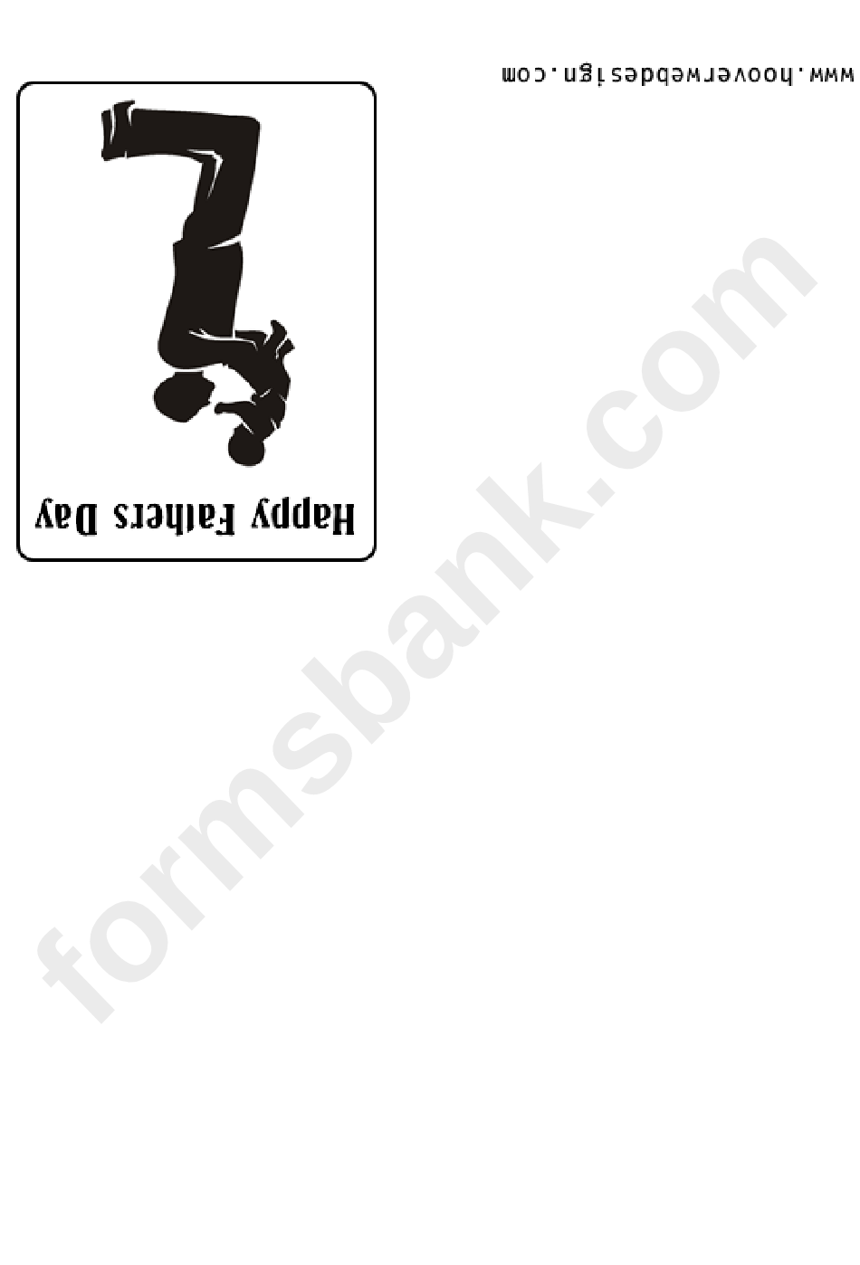 Fathers Day Silhouette Greeting Card Template